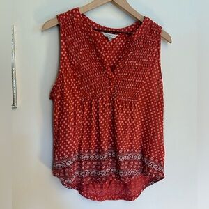 Lucky Brand sleeveless cotton blouse paisley print